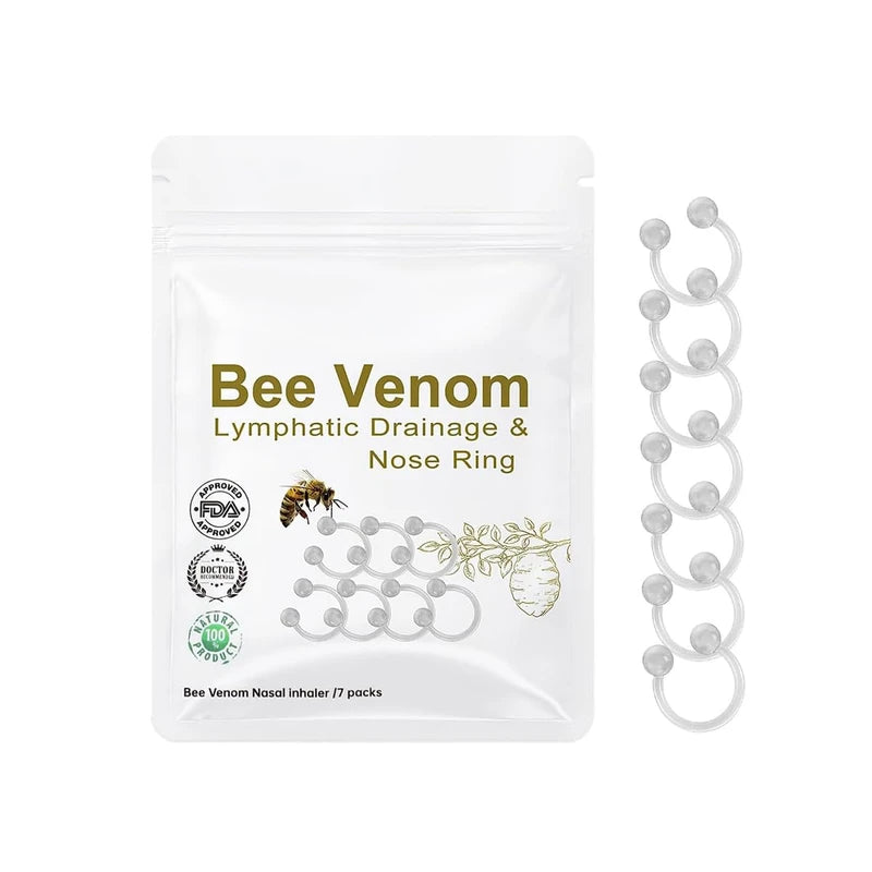 ANRUI 2024 Bee Nose Ring,Bee Venom Nasal Oil Ring, Bee Venom Nose Ring, Nasal Diffuser, Firming Nasal Oil Ring, Silicone Nose Inhaler Bundle