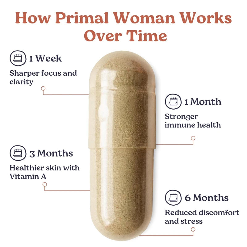 Primal Woman Primal Woman Beef Organ Supplement for Women - Beef Liver for Women, Grass Fed Beef Liver Supplement, Grassfed Beef Liver Supplement for Women | Primal Beef Liver Capsules Women (60 Capsules)