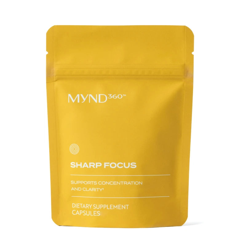 Nu Skin MYND360 Sharp Focus | 30 Capsules | Vitamin B12 & Vitamin B6 for Memory, Focus, and Clarity | Caffeine Infused Brain Health Supplement | Safe Daily Vitamin B Support for Boosted Concentration