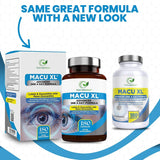 Macu XL - Lutein and Zeaxanthin Supplement - 6 Month Supply with Meso Zeaxanthin, Bilberry Extract, Vitamins A, B12 & Zinc, 180 Vegan Capsules - Eye Supplement for Vision Health – Packaging May Vary