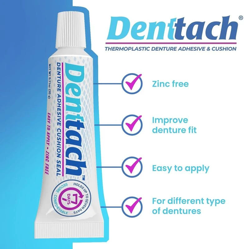 [HOT 2024 - COMBO 3 PACK] Denttach Thermoplastic Adhesive for hold of Dentures up to 7 Days without Glue with Updated Instructions - BLACK FRIDAY SALE 51% - Item Package Quantit: 1