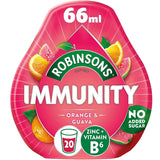 Robinsons Set of Different Flavours Squash Drinks (Raspberry, Strawberry & Acai with VitaminB6, Orange & Guava, Peach Mango & Passion Fruit , Lemon, Lime & Ginseng) 4 X 66ml