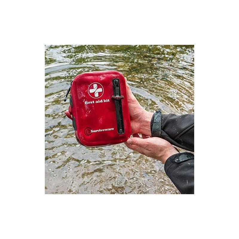 Surviveware Waterproof Premium First Aid Kit for Cars, Boats, Trucks, Hurricanes, Tropical Storms and Outdoor Emergencies - Small Kit - 100 Piece