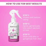 FoxyBae Heat Protectant Hair Spray – Blow Dry Bliss Thermal Heat Protector Hair Styling Products Moisturizing Spray + Biotin for Hair Growth, Anti Frizz Hairspray for Damage, Breakage, Split Ends 8 Oz
