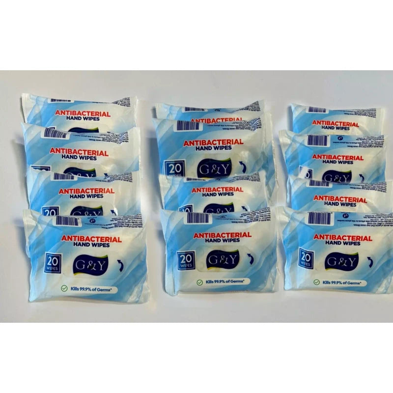 G&Y G &Y  Lot of 12 Packs  Hand Wipes 20  count