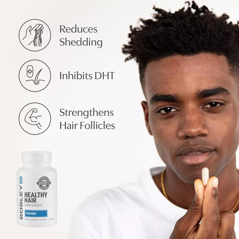 Suplemento para el crecimiento del cabello sano para hombres de Bosley MD - 60 cápsulas