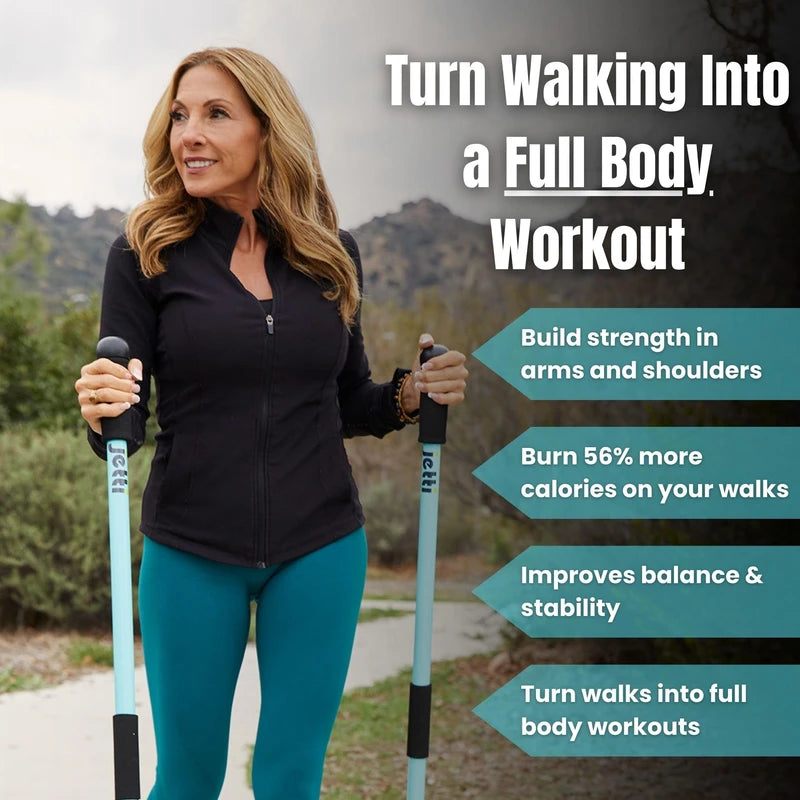 Perfectly Weighted Walking Poles for Full-Body Workouts, Enhanced Stability, and Improved Posture | Includes 2 Walking Poles & Carrying Case | 2.2 lbs