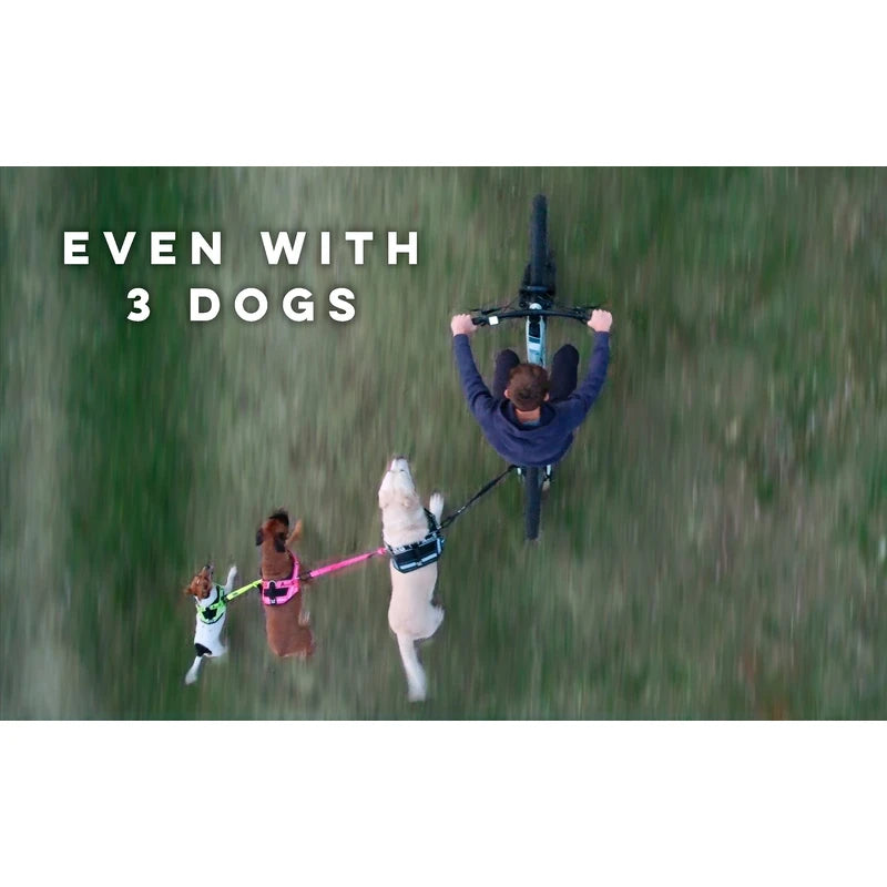 Dog Bike Leash, Hands Free Dog Leashes. Dog Bicycle Lead for Small, Medium and Large Dogs, Designed to Lead one or More Dogs with Maximum Safety, Easy Assembly Without Tools. Patented Product.