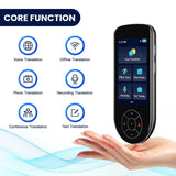 Language Translator Device 2025 Instant Two-Way Language Translator Support 137 Language Portable Real Time Voice Translation Online/Offline/AI/Text/Photo Translation for Travel Learning(Silver Black)