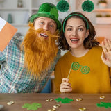 6 Pieces Pom Pom Headband Pom Yarn Headbopper Fluffy Ball Hairband for Adults Kids Events Celebrations Themed Parties (Green)