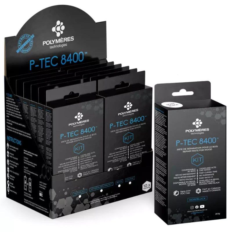 P-Tec 8400 Black Wood Repair Filler Epoxy