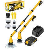 1000RPM Electric Spin Scrubber, 20V Cordless Cleaning Brush with Adjustable Extension Arm, 4 Replaceable Cleaning Heads, Hook and Gloves, 1 Hour Fast Charge, Waterproof - for Bathroom/Tub/Tile/Floor