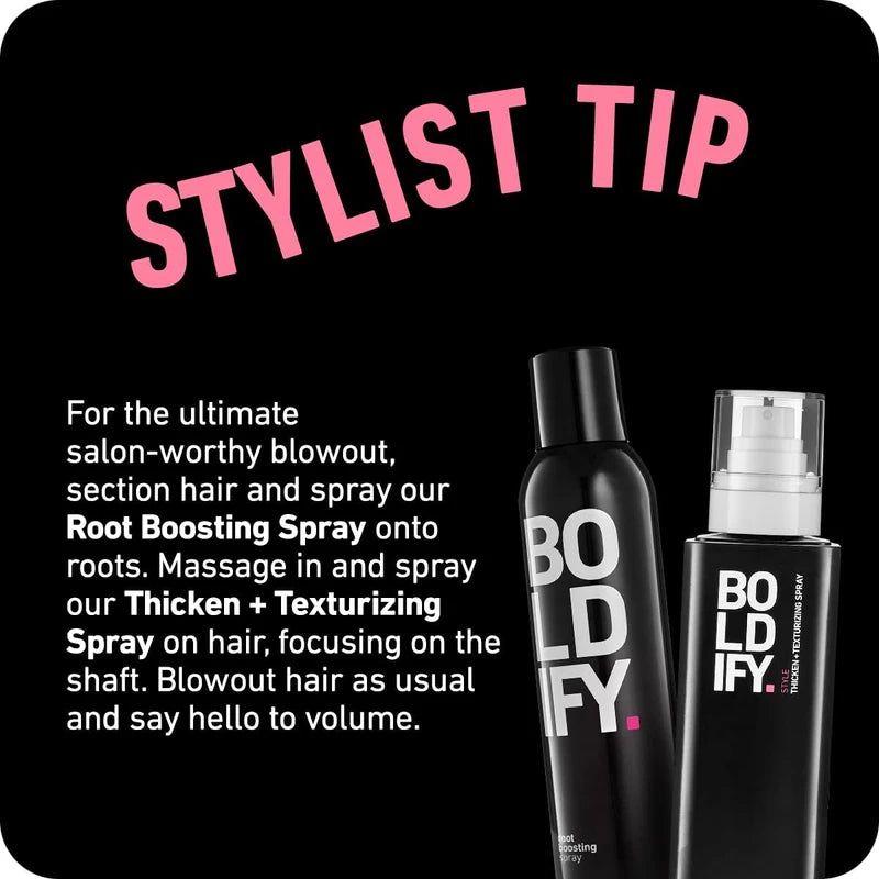 BOLDIFY Hair Thickening Spray - Get Thicker Hair in 60 Seconds - Stylist Recommended Hair Products for Women & Men - Hair Volumizer + Texture Spray Hair Thickener for Fine Hair - 8 oz