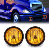 Fog lights assembly replacement for Truck With Bulbs Compatible with Freightliner Columbia 2000-2015ï¼ˆA Pair,Yellowï¼‰