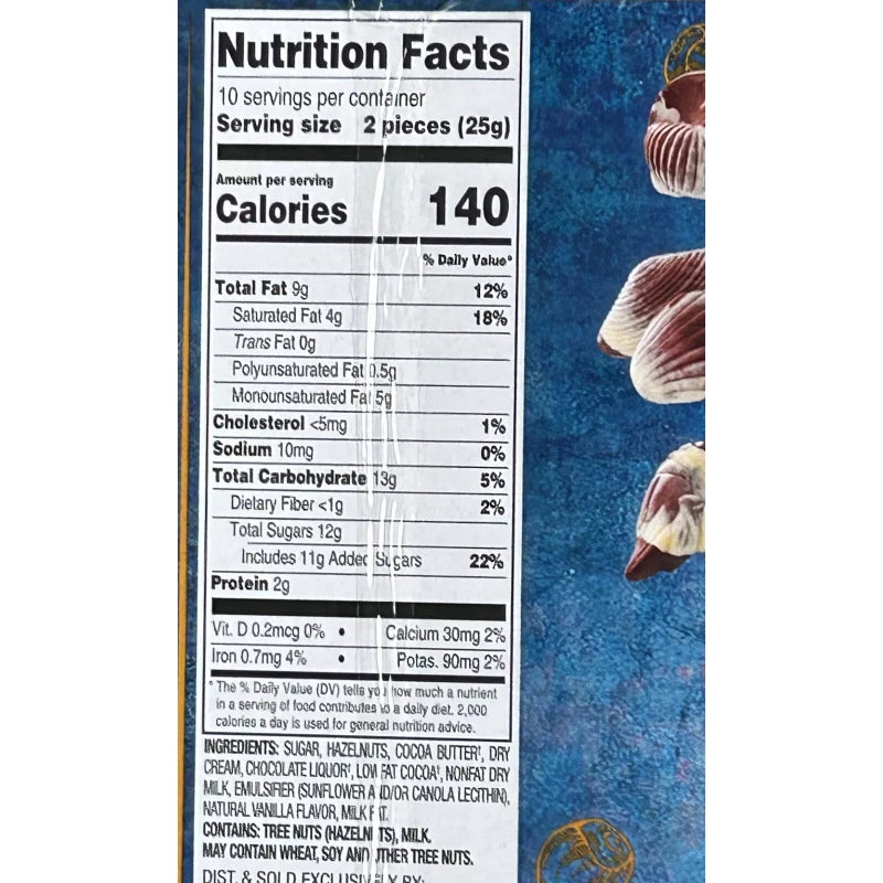 Moser Roth Belgian Seashells Chocolate Candy Hazelnut Praline Filling Exp 6/25
