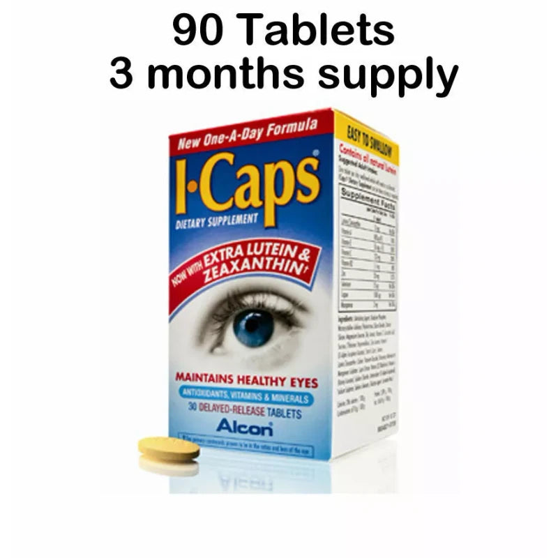 90 ICaps Tablets One Day supplements 3 Months supply i caps i-caps Alcon