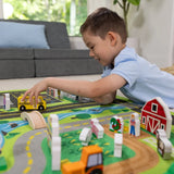 Melissa & Doug KIDS PLAY MAT Create a Town Activity Rug Play Set, with 25 Wooden Play Pieces