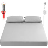 Grounding Fitted Sheets 10% Pure Silver Fiber+90% Cotton, Grounded Sheet Earth Connected Bedding for Ground Your Body Gain More Energy, (Twin - 39"x 75"x 15" Silver-Gray), Grounding Cord Included