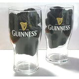 Guiness Lot of 2 Guinness Original Glasses Harp Logo 20oz Imperial Pint Size 6 1/4" Tall