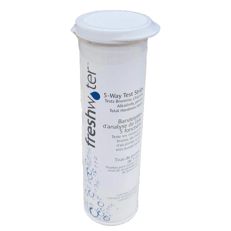 Hot Spring Freshwater 5 Way Test Strips Hot Tub Test for Chlorine Bromine PH and Total Hardness
