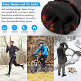 TIBISI Cycling Gloves Winter Thermal for Men & Women Warm Windproof Touchscreen Non-Slip Shock Absorbing Outdoor Running Cycling Mountain Bike Gloves, black-03