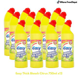 Easy Seriously Thick Bleach Citrus -750ml, (Case of 12)  Extended Germ remover - Long Lasting Protection - Bathroom Toilet Surface Cleaner - Prevent Limescale Household Cleaning