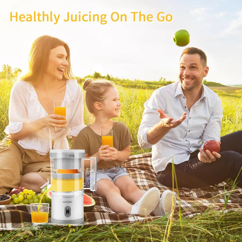Electric Citrus Juicer - USB Rechargeable Juicer with Cleaning Brush, Orange Lime Lemon Grapefruit Juicer Squeezer, Easy to Clean Portable Juicer Machine