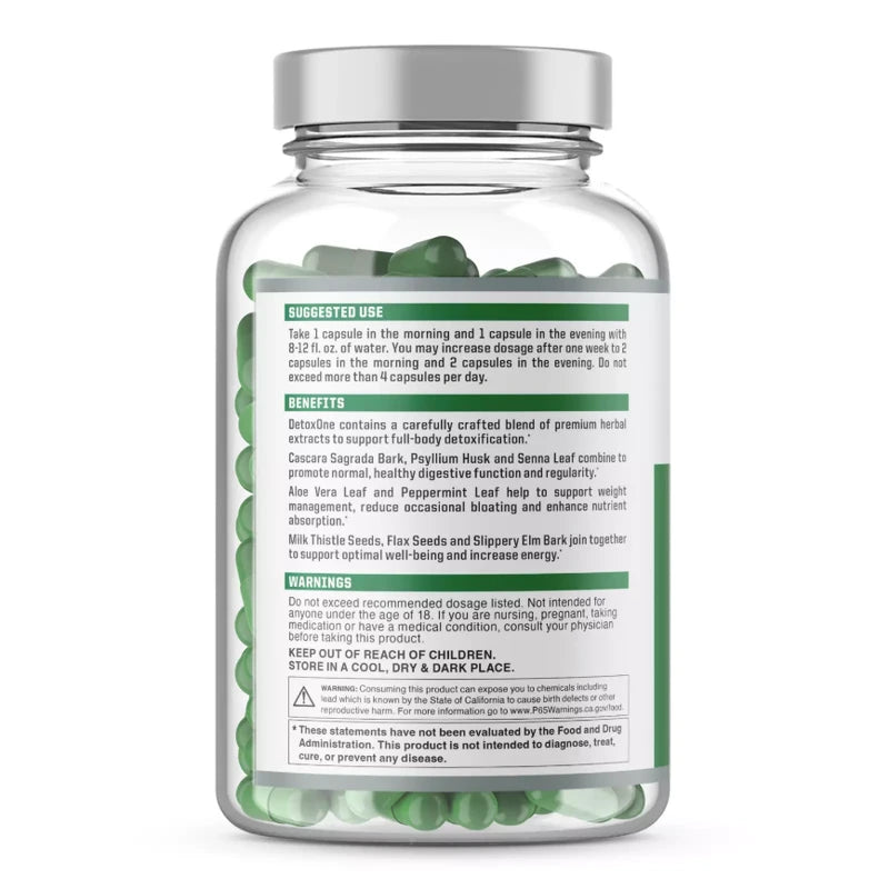 NUTRAONE NUTRITION DETOX ONE Weight Management Bloating Digestion 60 Capsules