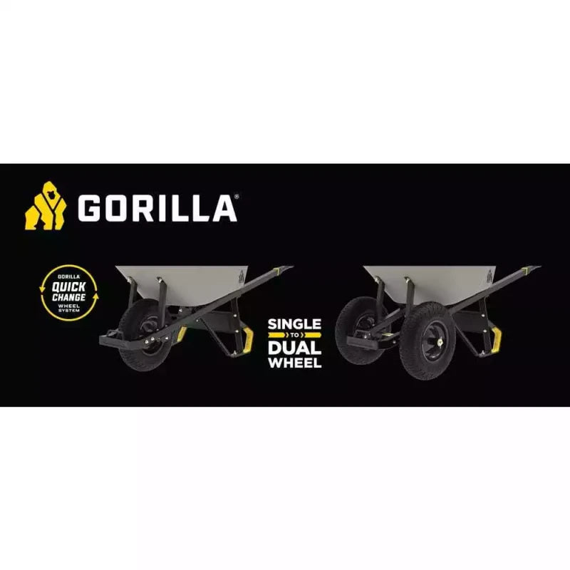 Gorilla Carts Wheelbarrow Single to Dual Wheel Steel Axle Conversion kit