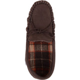 SNUGRUGS Rupert Mens Suede Moccasin Slippers with Cotton Inner and Suede Sole (UK 9, Dark Brown, numeric_9)