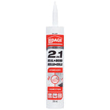 Lepage 2in1 Seal & Bond Sealant - Indoor Caulking for Kitchen, Bathroom Sink & Shower, Flexible & Water Resistant - 295 ml Cartridge, White, 1 Pack