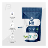 B-Fit | Nootrópicos naturales N8 | 150g | Suplemento alimenticio en polvo | Sin eritritol | 30 porciones | Con magnesio, gaba y triptófano