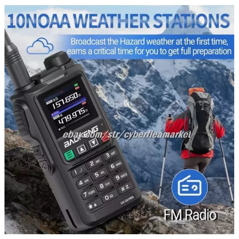 BaoFeng UV18 Pro Max GPS Air Band Walkie Talkie NOAA Type-C Long Range Ham Radio