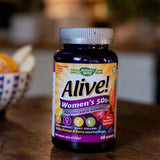 Alive! Women’s 50+ Multivitamin Gummies, Multi-Vitamins & Minerals with a Blend of 26 Fruits & Vegetables, Specially Balanced Formulation for Women, Suitable for Vegetarians - 60 Gummies