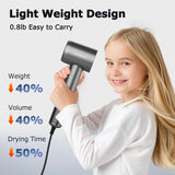 Hair Dryer, 110, 000 RPM High Speed Blow Dryer for Fast Drying, Negative Ionic Hair Dryer for Hair Care, HD Display, 360° Rotating Magnetic Nozzle, Low Noise Hair Dryer for Home and Travel