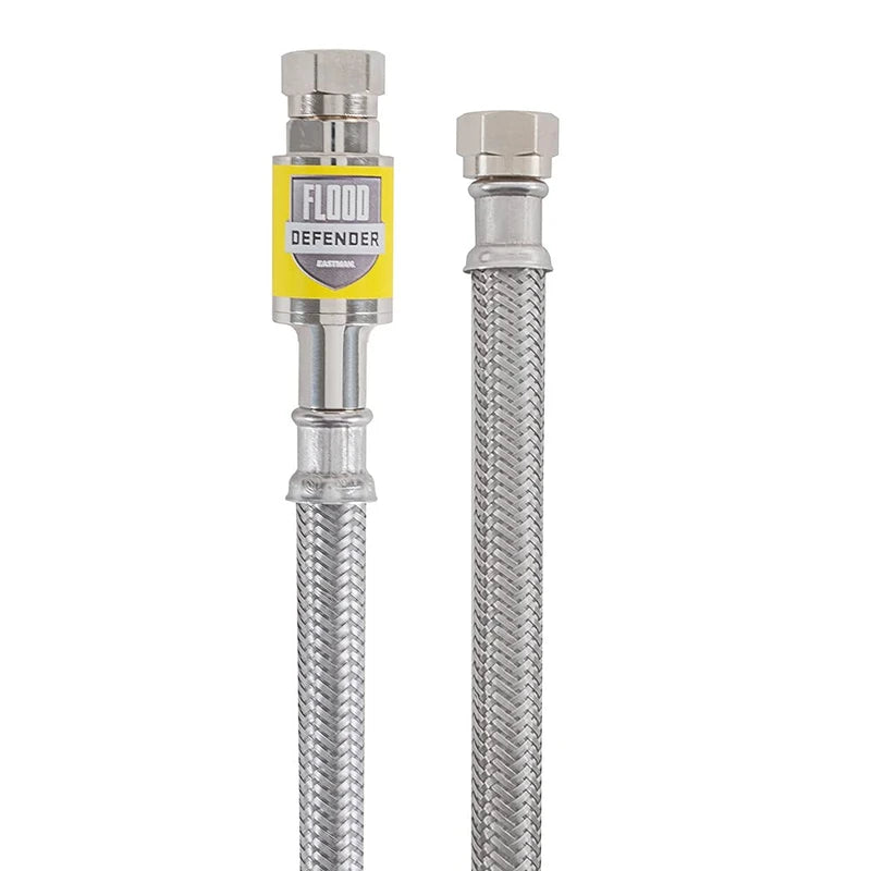 Eastman Flood Defender Dishwasher Installation Kit, 6 Ft. Supply Line, Built-in Auto Shutoff Valve, 3/8 In. Compression, 3/4 In. FHT and 3/8 In. MIP Elbows, Stainless Steel Dishwasher Connector, 98556