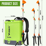 VAXMAY Battery Powered Backpack Sprayer 4 Gallon, VAXMAY 100 PSI Electric Graden Sprayer Works with Makita 18V Battery, Weed Yard Sprayer with Telescopic Wand, 5 Nozzles, 2.6 Ah Battery & Charger Included
