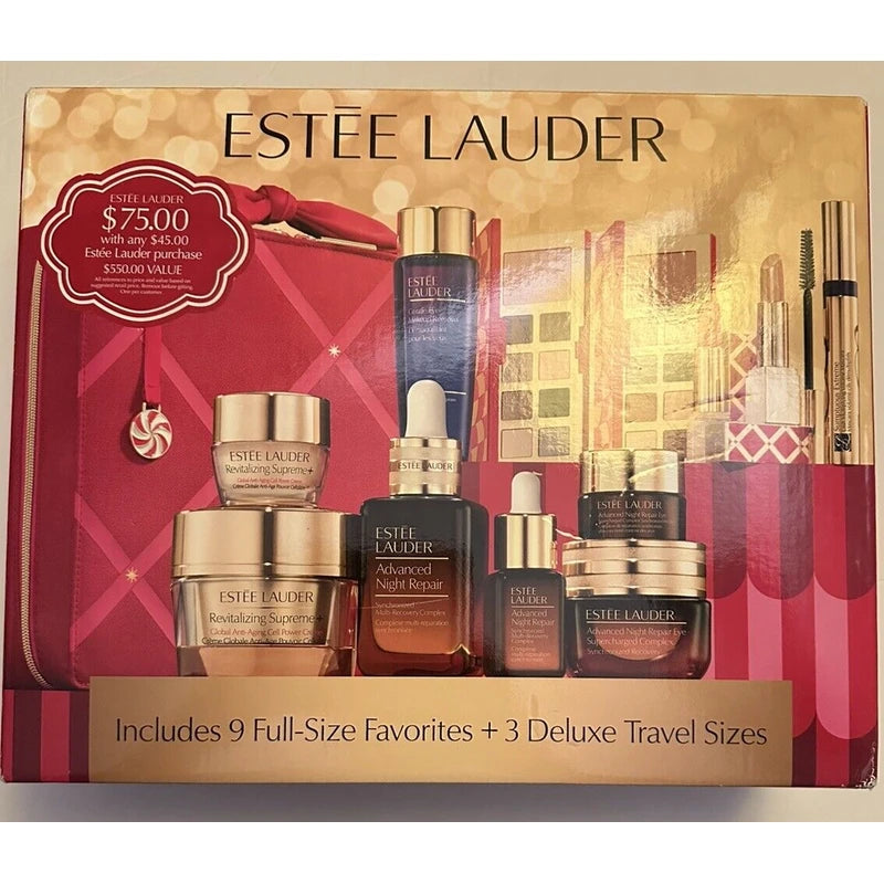 Estée Lauder 9 Full-Size Favorites + 3 Deluxe Travel Sizes Makeup Set  Brand New