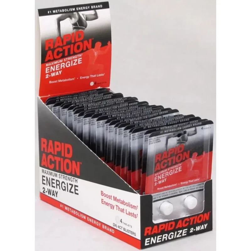 RAPID ACTION ENERGIZE 2-WAY ENERGY/DIET PILLS - 48 CT (12 PACKS OF 4=48 PILLS