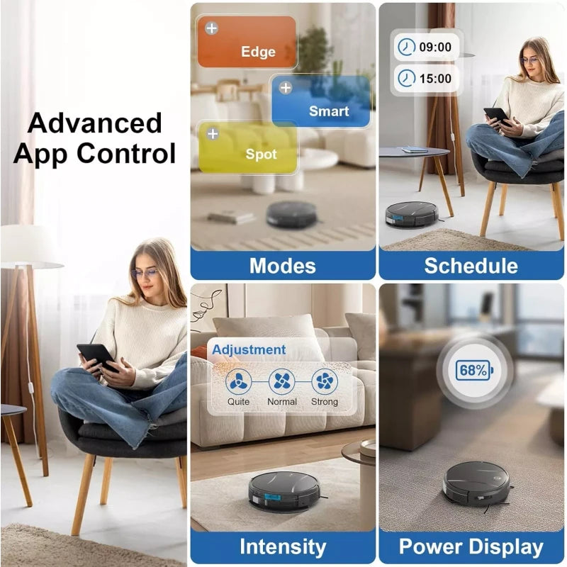 Tipdiy Robot Vacuum and Mop Combo, 4200Pa Powerful Robotic Vacuum Cleaner, G90