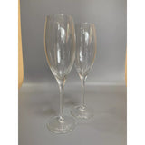 Dom Perignon Signed DOM PERIGNON Crystal Etched SHIELD LOGO 9 1/8" CHAMPAGNE FLUTES Set Of 2