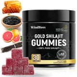 Organic SHILAJIT Gummies | Organic Pomegrenate Oil Flavor | Cane Sugar Free, Sweetened by Organic Manuka Honey | Clean Formula | Heart & Brain, Cellular Health 30 Healthy Gummies