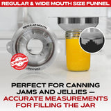 Forjars Canning Funnel Set - with Strainer for Wide and Regular Mason Jars and Food Funnels for Transferring Oils - Durable, Small, Stainless Steel Kitchen Funnel Set - Canning Supplies Kit