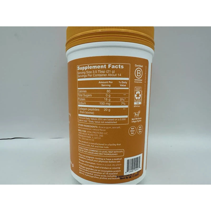 Vital Proteins Collagen Peptides PUMPKIN SPICE Grass Fed Supplement 10.5Oz 06/25