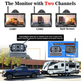 iPoster Wireless Reversing Camera Battery Powered Magnetic Base 5" Monitor Split Screen