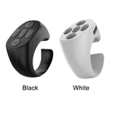 Fingertip Wireless Bluetooth Remote Control, TIK-to-k Remote Control APP Kindle Page Turner, Scrolling Rings Rechargeable Camera Remote for Phones Tablets(Black)