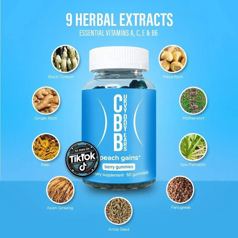 CBB Gummies - Women's Support Supplement - One Month Supply - Berry Flavored - Essential Vitamins and Herbal Extracts - Dietary