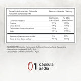 ASTAXANTINA | Astaxantina con Aceite de Coco Fraccionado MCT Oil | 90 Cápsulas Softgels de 700mg | Potente Antioxidante Carotenoide Natural Premium | Keto Friendly | Maklen