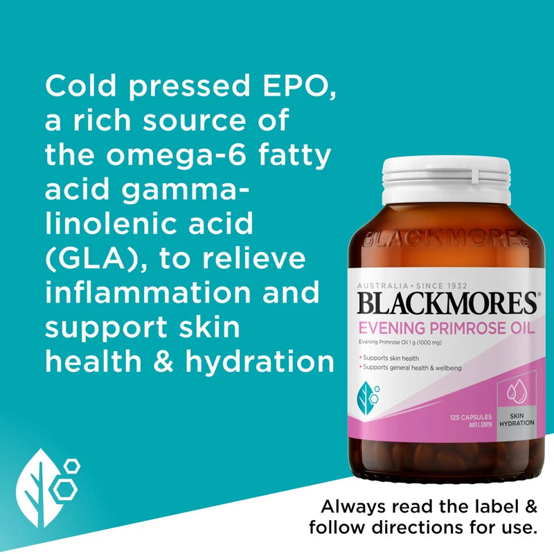 Blackmores Evening Primrose Oil | Supports Skin Health & Hydration | Anti-inflammatory Action | 190 Capsules