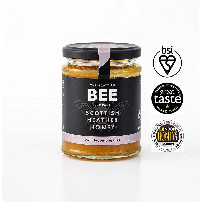 Scottish Heather Honey from The Scottish Bee Company 340g - Natural, Sweet, Soft Set Honey Made in the UK